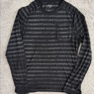 John Varvatos Men’s Lightweight Dyed Gray/Black Stripe Long Sleeve Shirt Size M